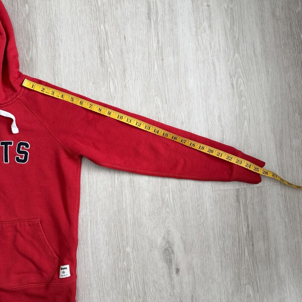 Roots Canada Hoodie Sweatshirt Unisex XXS Pullover Red EUC - Picture 9 of 11
